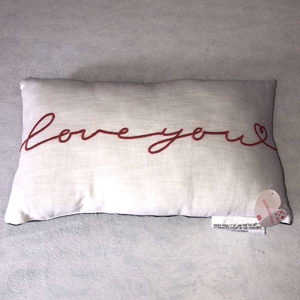 NWT “Love You” Throw Pillow